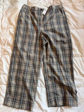 LOFT women’s  Plaid Chinos in Gray and Taupe